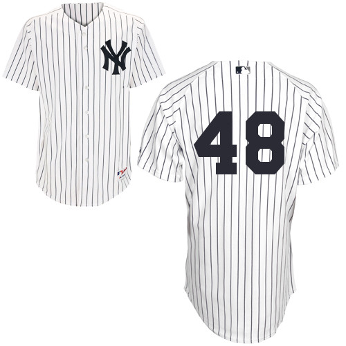 Matt Thornton #48 MLB Jersey-New York Yankees Men's Authentic Home White Baseball Jersey - Click Image to Close